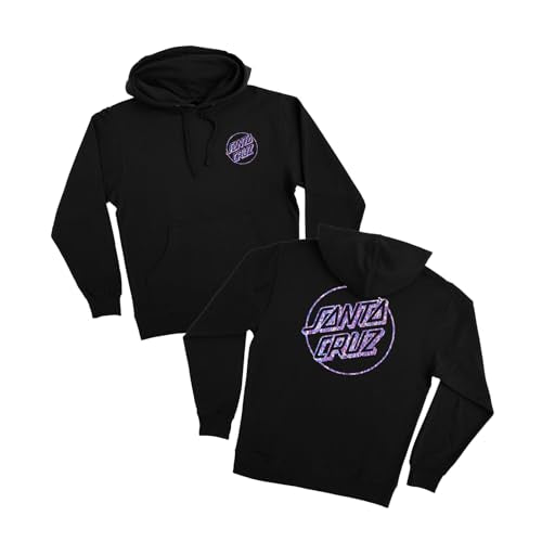 SANTA CRUZ Opus Dot P/O Hooded Relaxed Sweatshirt Black w/Diamond Foil Lg Womens