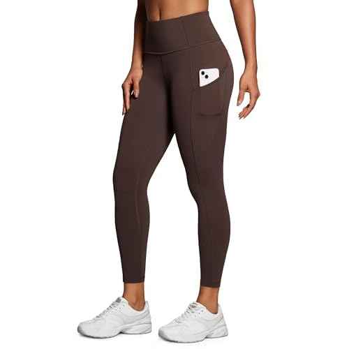 CRZ YOGA Naked Feeling Workout Leggings Pockets 25'' - High Waisted Womens Yoga Pants Running Tights