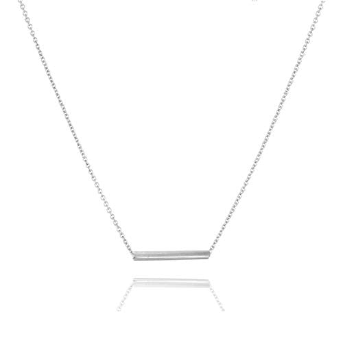 Hundred River Friendship Bar Necklace with Message Card Gift Card (sliver bar)