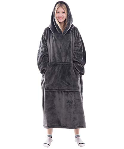Waitu Wearable Blanket Sweatshirt Gifts for Women and Men, Warm and Cozy Giant Blanket Hoodie, Thick Flannel Blanket with ...