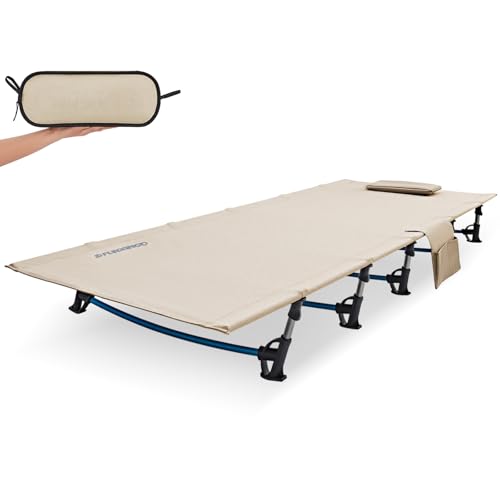 FUNDANGO Ultralight Folding Camping Cot, Extra Long Backpacking Camping Cots for Adults Portable Cot Bed for Hiking Travel...