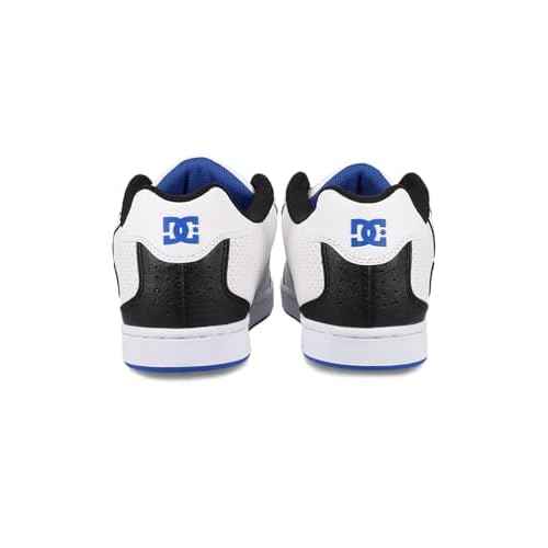 DC Men's Net Skate Shoe, White/Black/Blue, 6.5