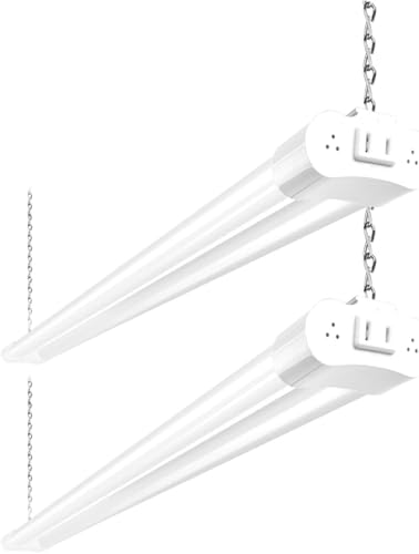 hykolity 2 Pack 4FT Linkable LED Shop Light for Garage, 4400lm, 4FT 42W, 5000K Daylight LED Workbench Light Fixture with P...
