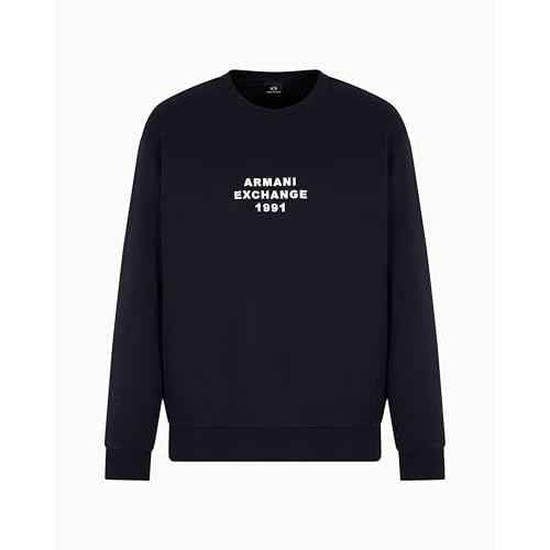 Armani Exchange mens Pullover Sweatshirt With Bold Logo