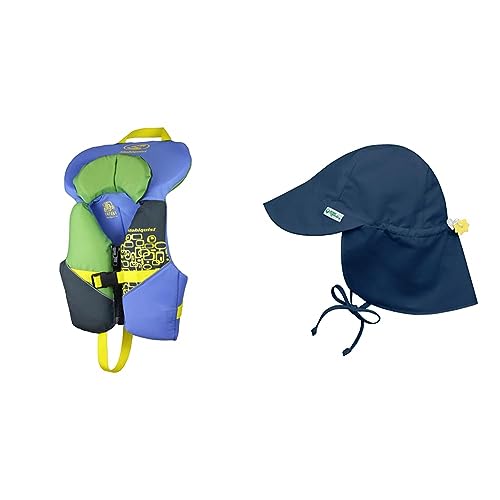 Stohlquist Toddler Life Jacket Coast Guard Approved Life Vest for Infants-Blue/Green-Infant & i Play. Baby Flap Sun Protec...