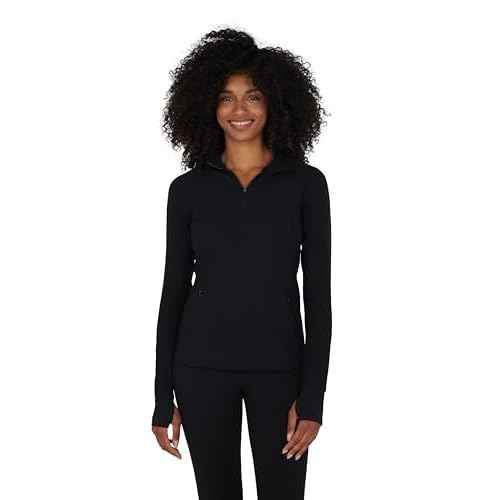Yogalicious Half Zip Lightweight Workout Long Sleeve Athletic Jacket with Front Pockets and Thumbholes
