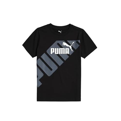 PUMA Boys Short Sleeve Cotton Graphic T-Shirt, Crewneck