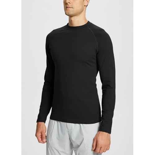 baleaf Men's Fleece Thermal Long Sleeve Shirt Cold Weather Workout Tops Moisture Wicking Running Shirt