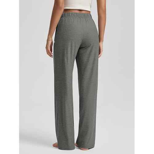 ODODOS Women's Straight Leg Pants Ultra Soft Stratum Tech Relaxed Casual Pajama Lounge Pants with Pockets-29/31" Inseam