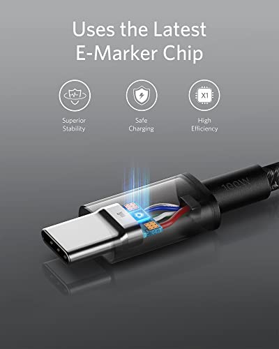 Anker 333 USB C to USB C Cable (6ft 100W, 2-Pack), USB 2.0 Type C Charging Cable Fast Charge 2.4G Wireless Vertical Ergono...