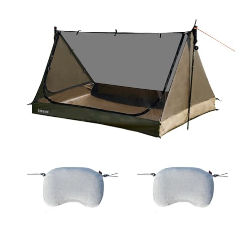 onewind 2 Person Mesh Tent with Camping Pillow, Ultralight Mesh Tent Tarp Inner Tent with Soft Pillow