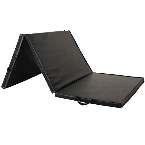 Sunny Health & Fitness Tri-Folding & Puzzle Exercise Mats ? Extra Thick, Durable, Non-Slip, Water-Resistant Cushioning for Home Gym, Yoga, MMA, Gymnastics, Cardio, and Core Workouts