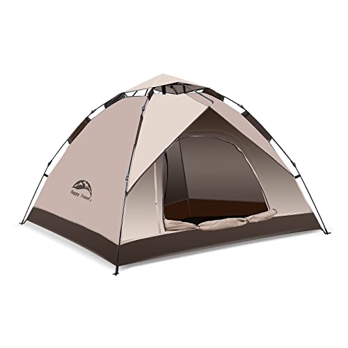 Happy Travel 1/2/3/4 Person Camping Tent, Instant Easy Pop Up Tents for Camping,Automatic Waterproof Family Camping Tent, ...