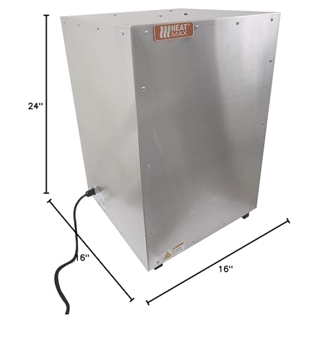 HeatMax 16x16x24 Small Hot Box Food Warmer- The Original and The Best - with an Interior usable Shelf Space of 13 x 15.5 inch. for Half Size Disposable Pans, BBQ, Pizza, Any hot Food