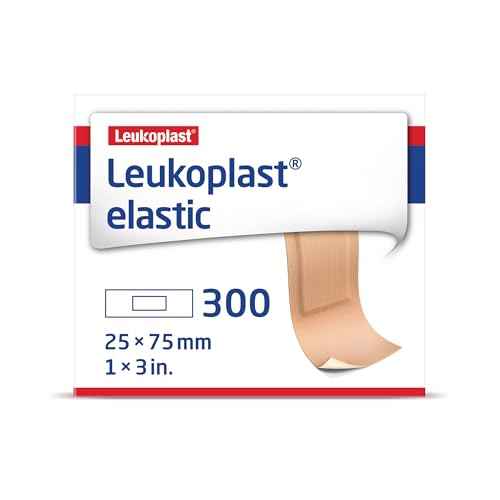 Leukoplast elastic - First Aid Dressings - Stretchable and Conformable - Ideal for Fingers, Elbows, Knees and Wrists - 1 in x 3 in - Box of 300