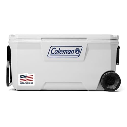 Coleman Marine Cooler with Fully Insulated UV Guard Lid & Body, Keeps Ice for 3+ Days, Great for Boating & Fishing, 52qt/1...