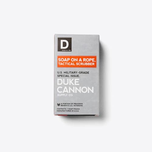 Duke Cannon Tactical Scrubber Soap Pouch - U.S. Military-Grade, Coarse and Soft Mesh, 550 Paracord, Shower Hygiene Essenti...