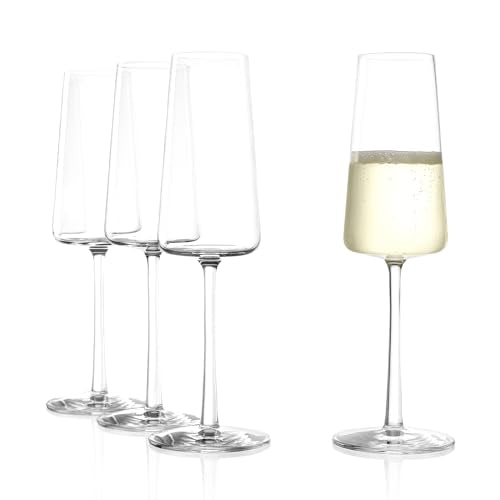 Stölzle Lausitz Champagne Glasses Power 4-Piece Set 8 oz – Elegant Flutes Ideal for Prosecco & Sparkling Wine – Crystal Ch...