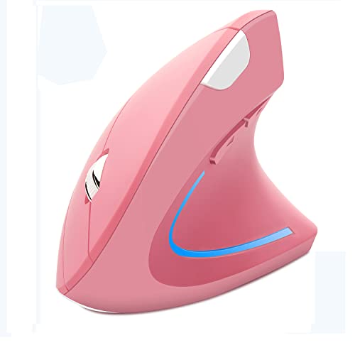 Wireless Mouse Ergonomic Vertical Mouse Ergo LED Light High Precision Optical Cordless Lightweight Mice Gift for Boy Girl ...