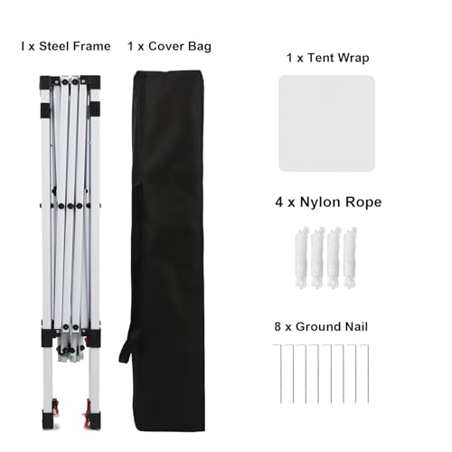 Northroad 8X8 FT Pop Up Canopy, Outdoor Instant Canopy Tent w/Carrying Bag, Portable Gazebo Shelter for Wedding Party,Comm...