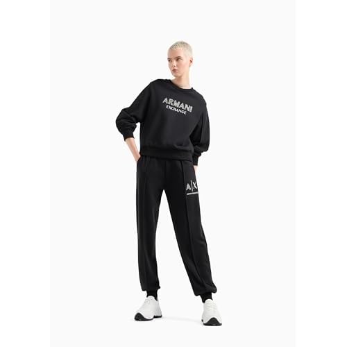 Armani Exchange Women's Rhinestone Logo Cropped Pullover Sweatshirt