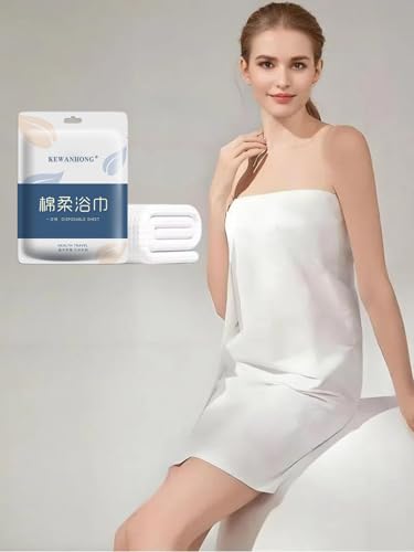 Premium Compressed Towel Tablets, Disposable Towel, 55.1 in x 27.5 in Large Bath Towel Travel Towel Reusable for Hotel Cam...