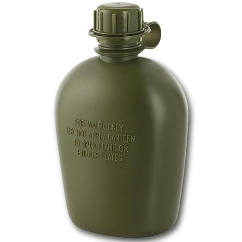 M-Tac Canteen Water Bottle - 1 Quart Water Canteen (34 Oz/1L) - Tactical Water Bottle for Military Hiking Camping Survival...