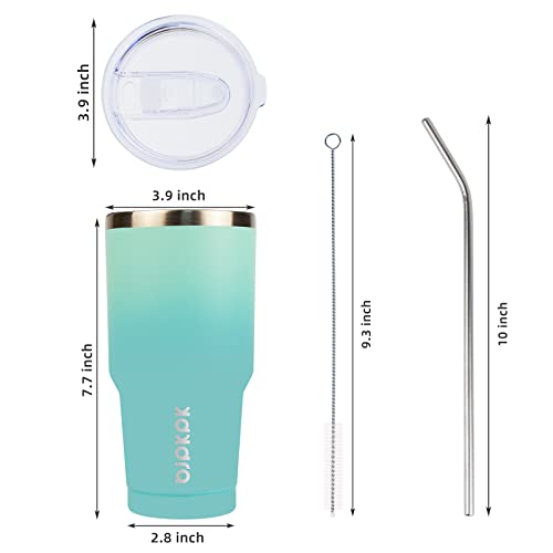 BJPKPK 30oz Stainless Steel Tumbler Color Block Insulated Tumblers Cup with Lid and Straw, Double Walled Travel Coffee Mu...