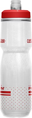 CamelBak Podium Chill Bike Insulated Squeeze Water Bottle Fiery Red/White, 24oz