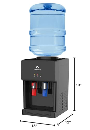 Avalon Premium Hot/Cold Top Loading Countertop Water Cooler Dispenser With Child Safety Lock. UL Listed- Black