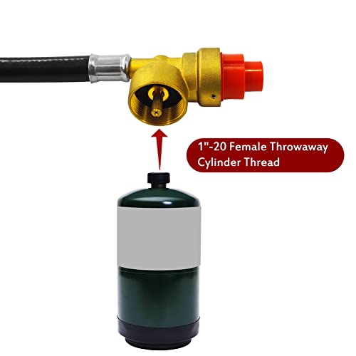 MENSI Fuel Propane Butane Gas Portable Camping Stove Replacement 27.5 Inch Regulator with Hose Convert to 1LB Disposal Bottle