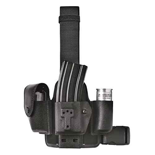 SAFARILAND 6004-10 Single Strap Leg Shroud Small Tactical Plate with Harness,Black Stx Tactical Finish
