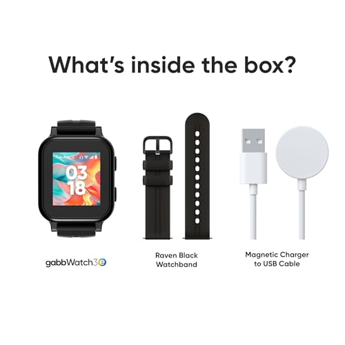 Gabb Watch 3e - Smart Watch for Kids, GPS Tracker, No Social Media or Internet, Fees Required (Dark Gray)