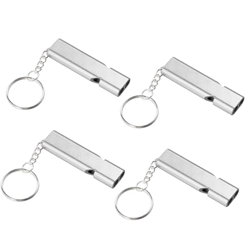 Premium Extra Loud Whistles for Camping Hiking Hunting Outdoors Sports and Emergency Situations, Sturdy but Light Aluminiu...