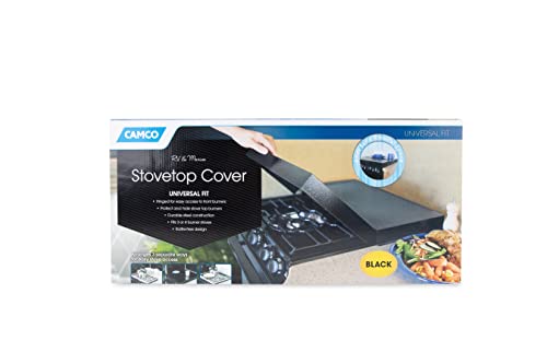 Camco Camper/RV Stove Top Cover | Features Hinged Design for Easy Access to Front Burners & Fits Most 3 or 4 Burner RV/Boa...