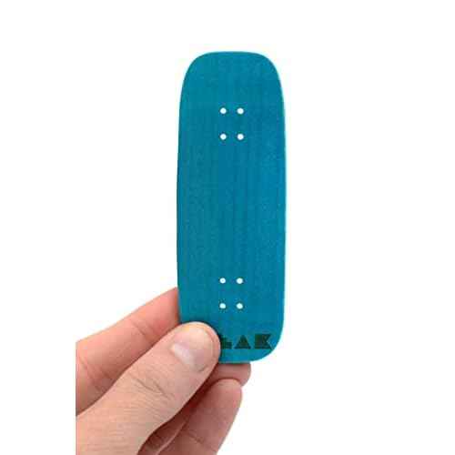 Teak Tuning Prolific Wooden Fingerboard Deck, 33.5mm x 96mm Boxy Shape - Teak Teal - 5 Ply with Custom Color Matching Mid Ply - Includes Prolific Foam Tape