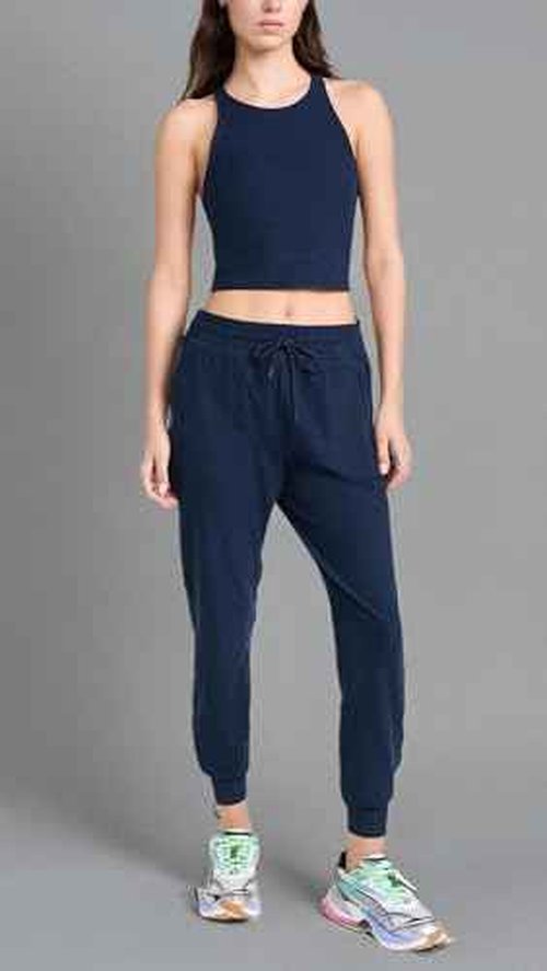 Beyond Yoga Women's Spacedye Commuter Midi Jogger, Nocturnal Navy, Small