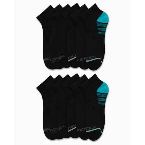 Nautica Womens Quarter Socks - 12 Pack Moisture Control Cushioned Athletic Socks for Women for Sport & Gym Wear (Size: 4-10)
