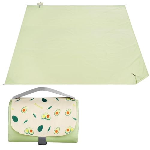 Ainiv Picnic Blanket, Waterproof Beach Blanket with Carry Handle, Foldable Portable Washable Beach Mat Sand-Free, Outdoor ...