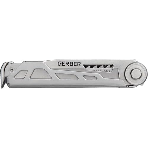 Gerber Gear Armbar Trade 8-in-1 Multi-tool - 2.5" Plain Edge Blade, Pry Bar, Hammer - EDC Gear and Equipment - Silver