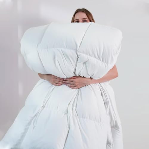 DOWNCOOL Comforters Queen Size, Duvet Insert, White All Season Duvet, Lightweight Quilt, Down Alternative Hotel Comforter...