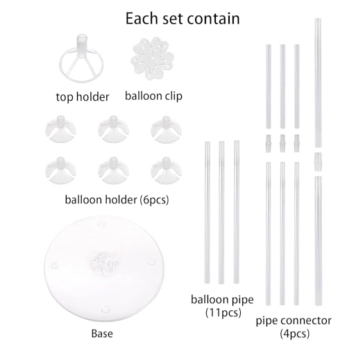 LOBUBT 10 Sets Balloon Stand Kits, Balloon Sticks Holder with Base for Table Centerpiece Graduation Birthday Baby Shower P...
