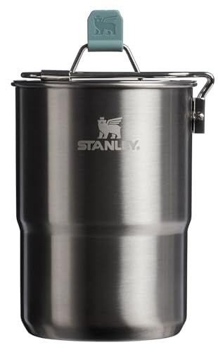 Stanley Wildfare Go 4-Piece Stainless Steel Two Cup Cook Set | 32 oz Pot and Lid with Fold & Lock Handle | 2 Stacking Cups...