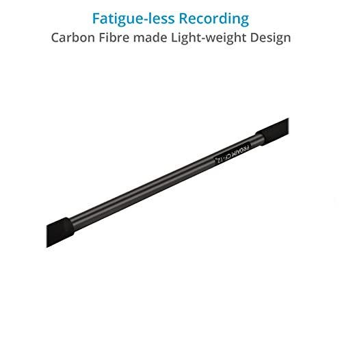 PROAIM 12ft Carbon Fibre Boom Pole with 20ft XLR Cable for Microphones/Audio Recording. Expandable from 3.6 to 12'. Sound-...