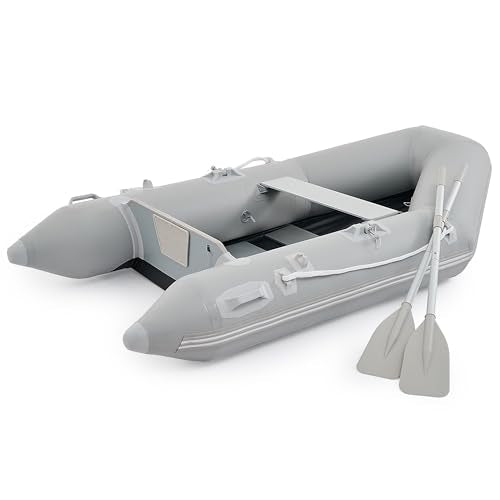 CO-Z 7.5ft Heavy Duty Inflatable Boat with Aluminum Floor & Oars - 2 Person 660lb Capacity Dinghy for Fishing/Towing | Inc...