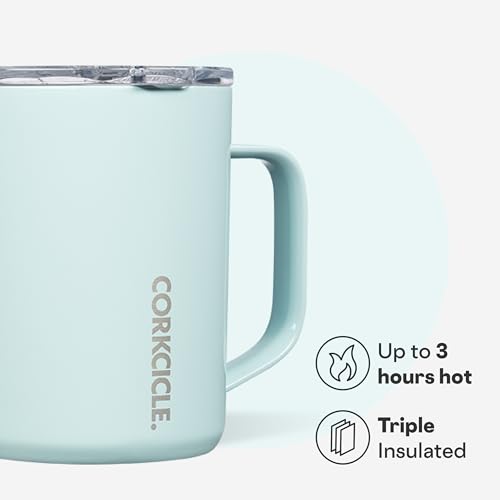 Corkcicle Classic Coffee Mug - Triple Insulated Stainless Steel for Travel - Shatter-Proof Lid - Keeps Drink Hot Over 3 Ho...