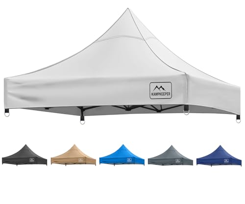 KAMPKEEPER Canopy Replacement Top Cover Roof for 10x10 Peak Pole Straight Leg Canopy Tent,PU-Coated 500D Polyester UV Wate...