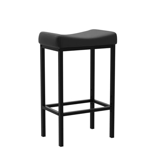 HOOBRO Bar Stools, Set of 2 Bar Chairs, Counter Height Stools, Saddle Barstools with Curved Surface, 24.8 Inches, 2.4" Thi...