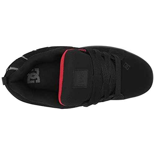 DC Men's Court Graffik Casual Skate Shoes, Black/RED, 10