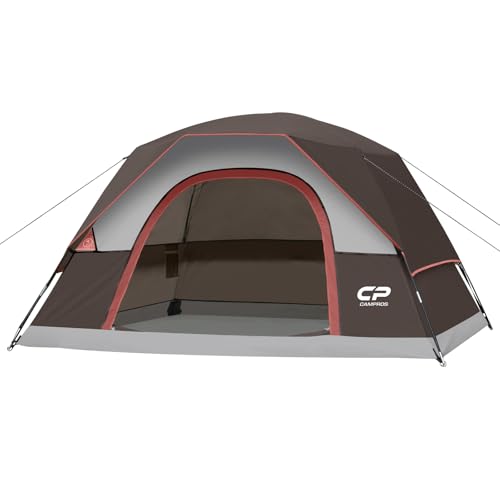 CAMPROS CP Tents for Camping 4 Person Tent Waterproof Windproof Double Layer Camping Tent, Easy Setup Dome Tent with Large...